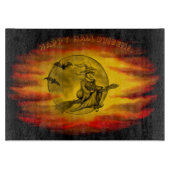 Flying mit schwarzer Katze , halloween night Schneidebrett (Vorderseite)