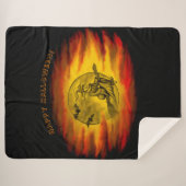Flying mit schwarzer Katze , halloween night Sherpadecke (Vorderseite (Horizontal))