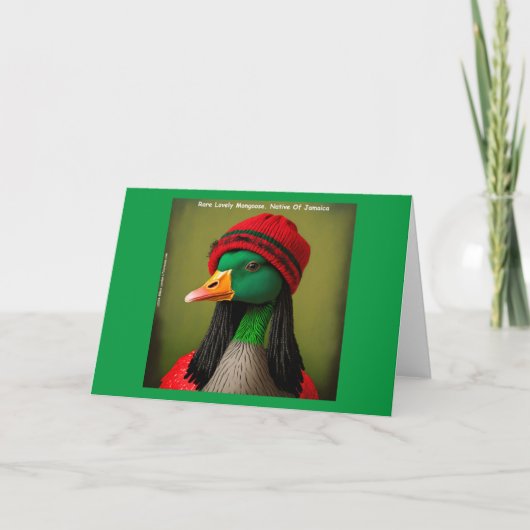 Flying Mongoose Gans of Jamaica Doing Reggae Dankeskarte (Vorderseite)