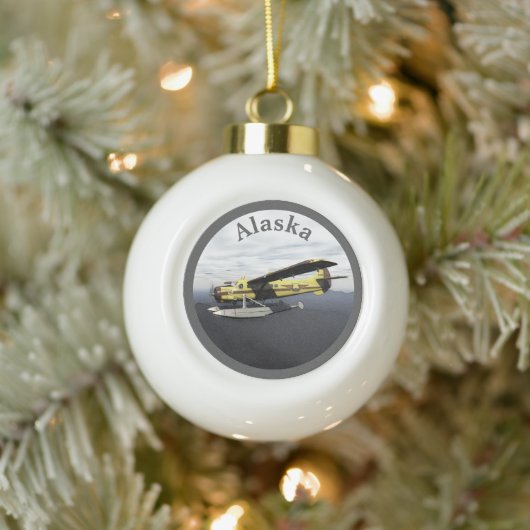 Flying Moose Aviation de Havilland DH3-C Otter Keramik Kugel-Ornament (Baum)