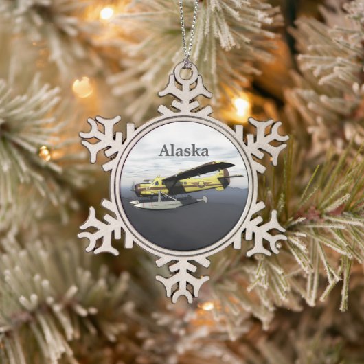 Flying Moose Aviation de Havilland DH3-C Otter Schneeflocken Zinn-Ornament (Baum)