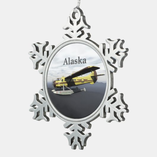 Flying Moose Aviation de Havilland DH3-C Otter Schneeflocken Zinn-Ornament (Rechts)