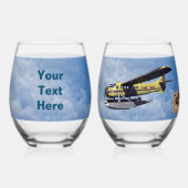 Flying Moose Aviation de Havilland Otter Weinglas Ohne Stiel (Rückseite)