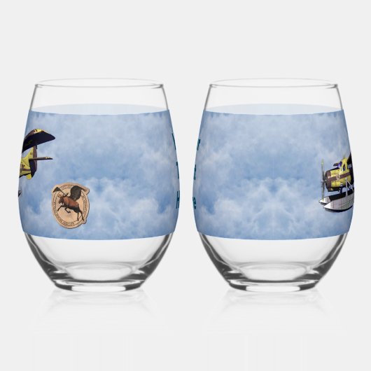 Flying Moose Aviation de Havilland Otter Weinglas Ohne Stiel (Links)