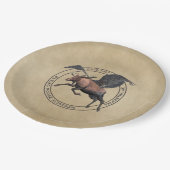 Flying Moose Aviation Logo Pappteller (Schrägansicht)