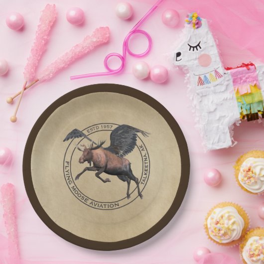 Flying Moose Aviation Logo Pappteller (Party)