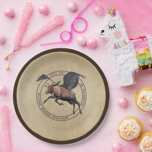 Flying Moose Aviation Logo Pappteller (Party)