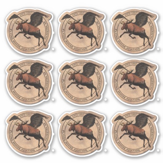 Flying Moose Aviation Patch Aufkleber (Vorderseite)