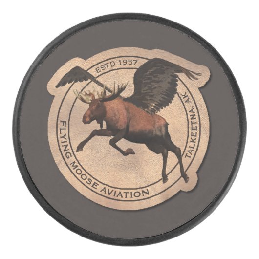 Flying Moose Aviation Patch Eishockey Puck (Vorderseite)