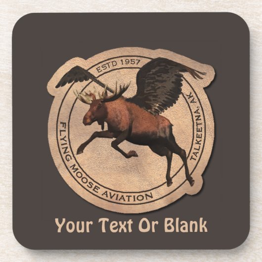 Flying Moose Aviation Patch Getränkeuntersetzer (Vorderseite)