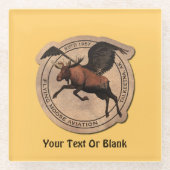 Flying Moose Aviation Patch Glasuntersetzer (Vorderseite)