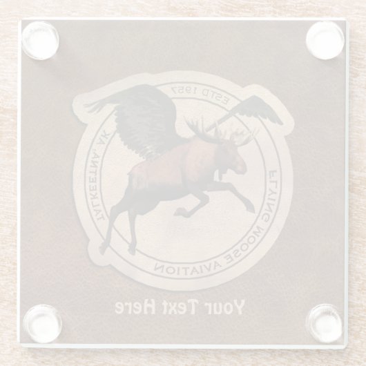 Flying Moose Aviation Patch Glasuntersetzer (Rückseite)