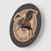 Flying Moose Aviation Patch Große Wanduhr (Winkel)
