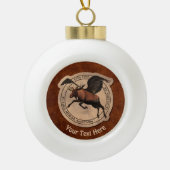 Flying Moose Aviation Patch Keramik Kugel-Ornament (Vorderseite)