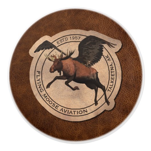 Flying Moose Aviation Patch Keramikknauf (Vorderseite)