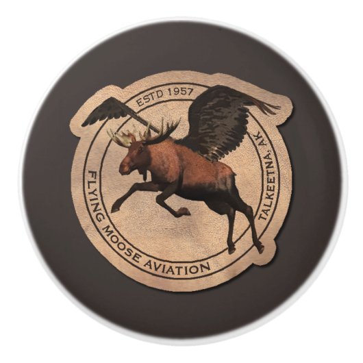 Flying Moose Aviation Patch Keramikknauf (Vorderseite)