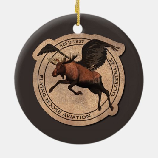 Flying Moose Aviation Patch Keramikornament (Hinten)