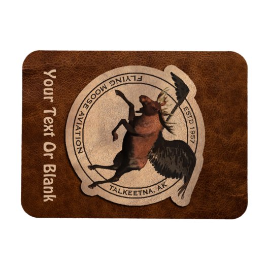 Flying Moose Aviation Patch Magnet (Horizontal)