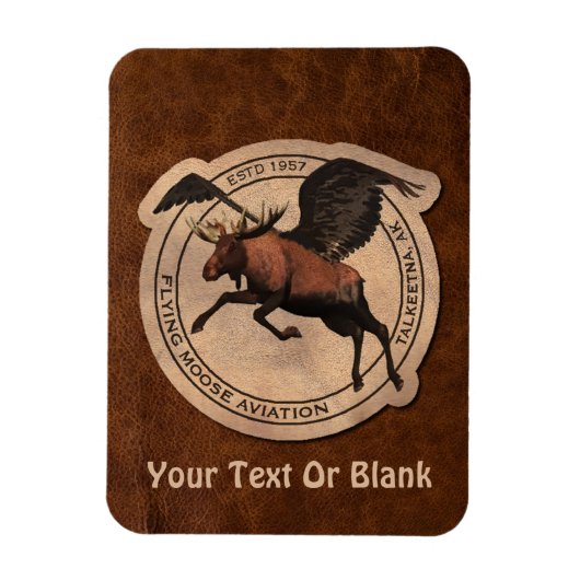 Flying Moose Aviation Patch Magnet (Vertikal)