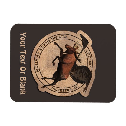 Flying Moose Aviation Patch Magnet (Horizontal)