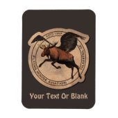 Flying Moose Aviation Patch Magnet (Vertikal)