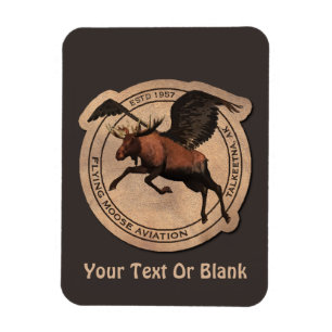 Flying Moose Aviation Patch Magnet