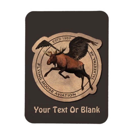 Flying Moose Aviation Patch Magnet (Vertikal)
