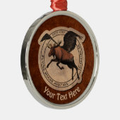 Flying Moose Aviation Patch Ornament Aus Metall (Rechts)