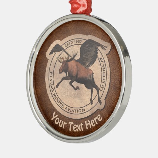 Flying Moose Aviation Patch Ornament Aus Metall (Links)