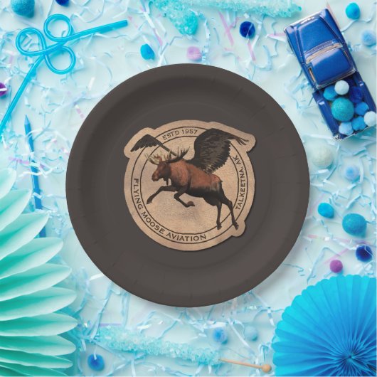 Flying Moose Aviation Patch Pappteller (Party)