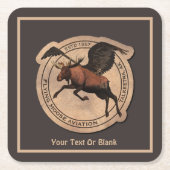 Flying Moose Aviation Patch Rechteckiger Pappuntersetzer (Vorderseite)