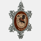 Flying Moose Aviation Patch Schneeflocken Zinn-Ornament (Links)