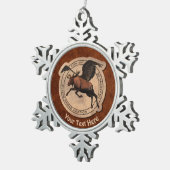 Flying Moose Aviation Patch Schneeflocken Zinn-Ornament (Rechts)