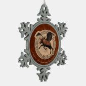 Flying Moose Aviation Patch Schneeflocken Zinn-Ornament (Links)