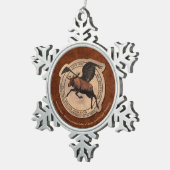 Flying Moose Aviation Patch Schneeflocken Zinn-Ornament (Rechts)