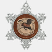 Flying Moose Aviation Patch Schneeflocken Zinn-Ornament (Vorderseite)