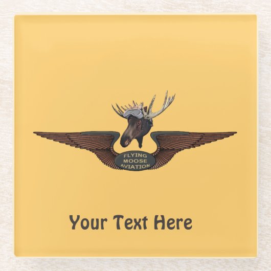 Flying Moose Aviation Wings Glasuntersetzer (Vorderseite)
