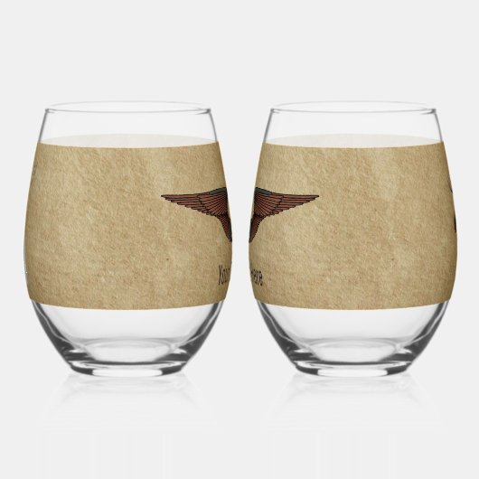 Flying Moose Bush Pilot Weinglas Ohne Stiel (Links)