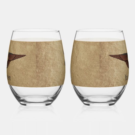 Flying Moose Bush Pilot Weinglas Ohne Stiel (Rechts)