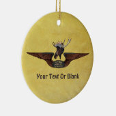 Flying Moose Bush Pilot Wings Keramik Ornament (Rechts)