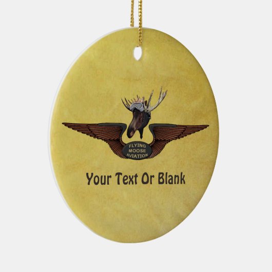 Flying Moose Bush Pilot Wings Keramik Ornament (Rechts)