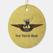 Flying Moose Bush Pilot Wings Keramik Ornament (Links)