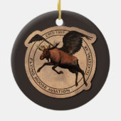 Flying Moose Bush Pilot Wings Keramik Ornament (Hinten)