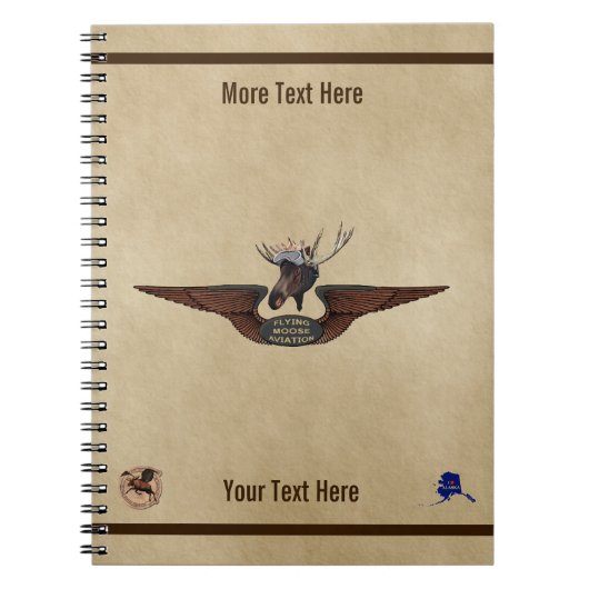 Flying Moose Bush Pilot Wings Notizblock (Vorderseite)