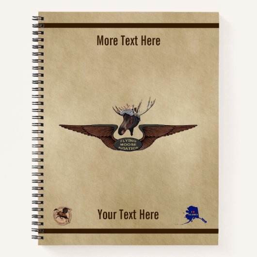 Flying Moose Bush Pilot Wings Notizblock (Vorderseite)