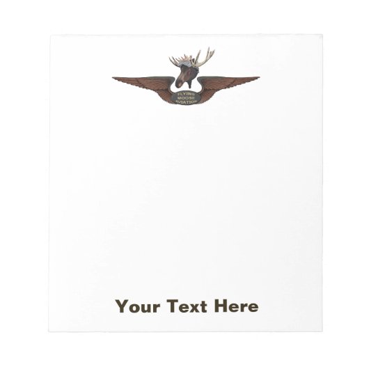 Flying Moose Bush Pilot Wings Notizblock (Vorderseite)
