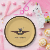 Flying Moose Bush Pilot Wings Pappteller (Party)