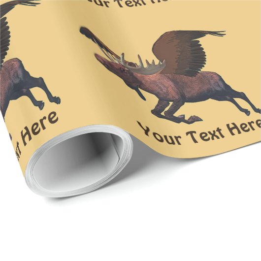 Flying Moose Geschenkpapier (Rolleneckpunkt)
