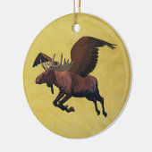 Flying Moose Keramik Ornament (Links)
