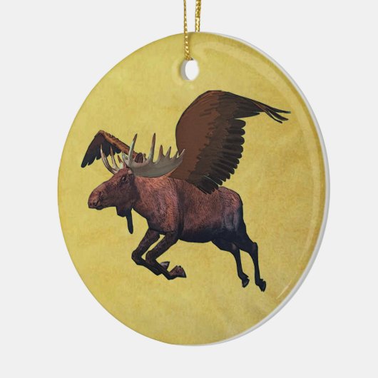 Flying Moose Keramik Ornament (Links)